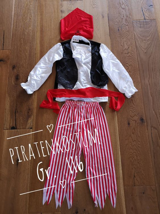 Piratenkostüm Für Mädchen – Komplett Mit Kleid, Gürtel & Kopfband | Größen 116-122 Bis 152-158