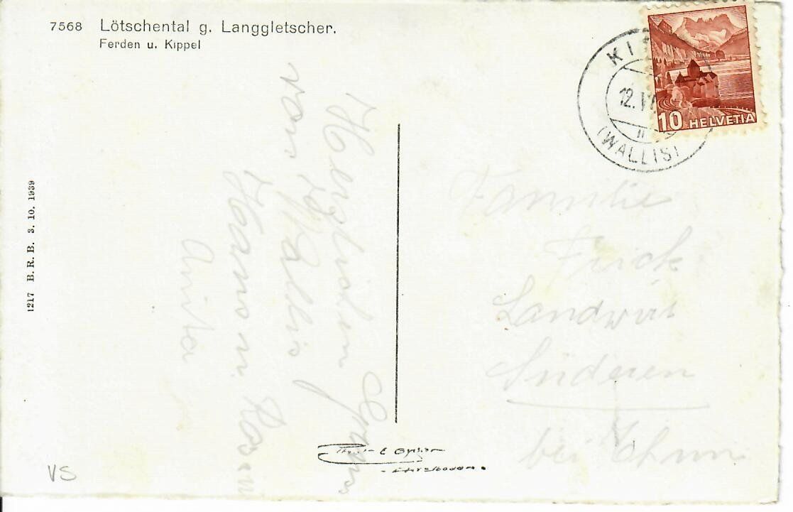 Ansichtskarten: Lötschental – Gebraucht aus Hochdorf von Ziegel-16 1
