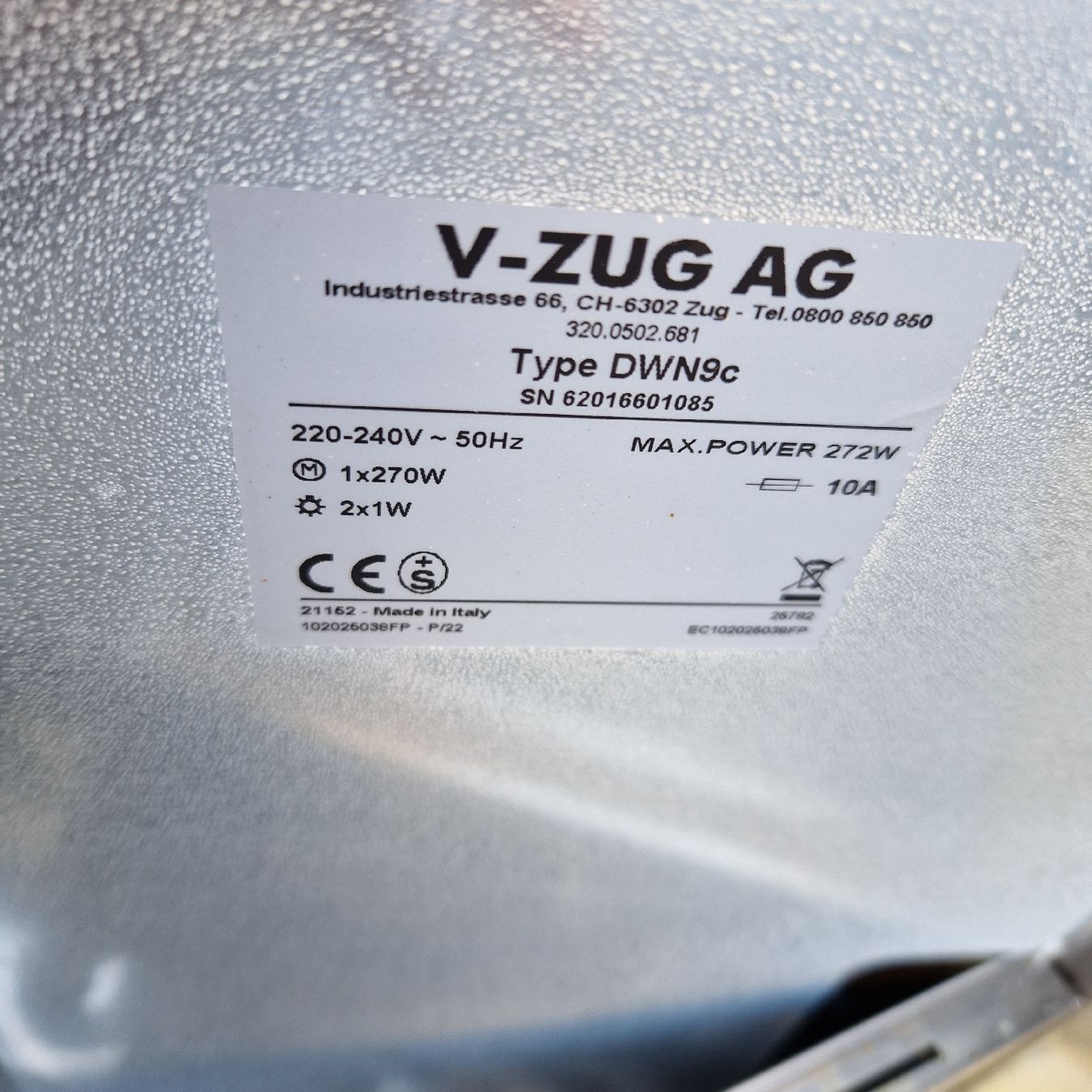 V-Zug Cappe di aspirazione: Dampfabzug V Zug – Usato da Thayngen venduto da Misanthrop01 4