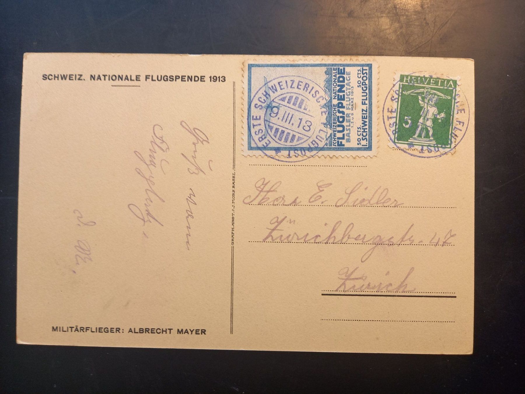 Cartoline: Schweizerische Nationale Flugspende, 9.III.18, Basel – Usato da Herzogenbuchsee venduto da Herkules9