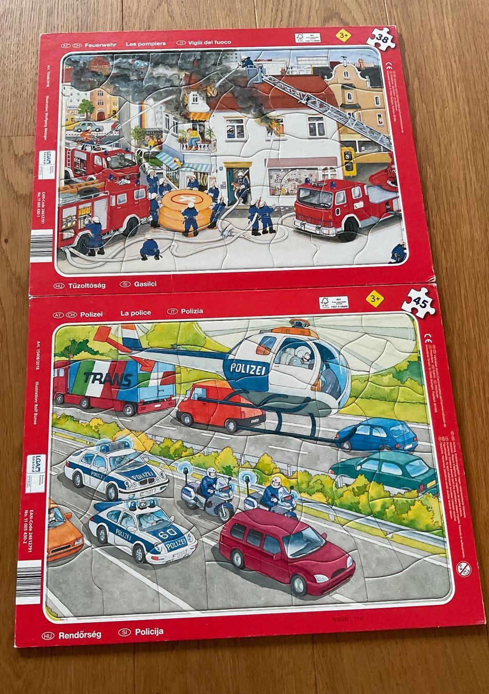 Puzzle: 2  Puzzle, 3+, Feuerwehr/Polizei – Usato da Niederteufen venduto da sicmu