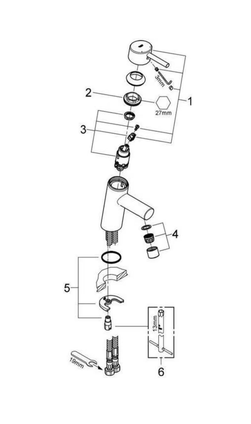Grohe Armaturen: Grohe EH-WTbatt CONCETTO 1/2inch, S-Size chrome – Neu und originalverpackt aus Tafers von JP911 1