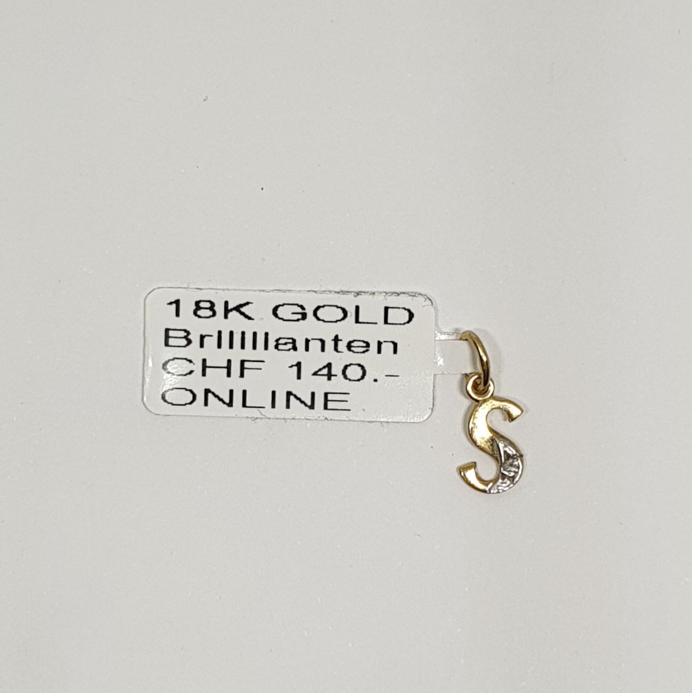 Ciondoli: Echt 18K Gold - Diamant Buchstabe S – Usato da Luzern venduto da luzerngoldhaus 2