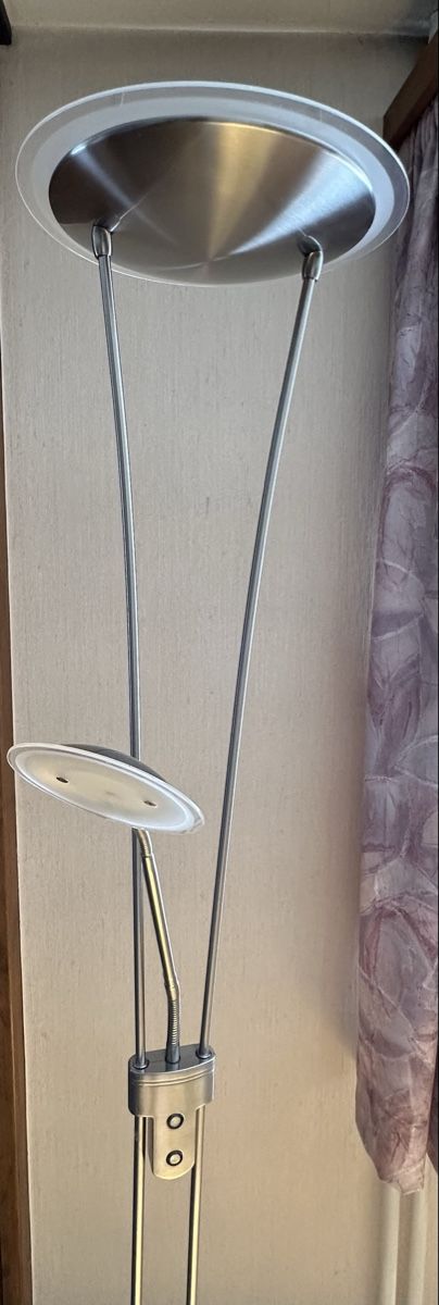 Lampadari & plafoniere: Deckenfluter mit Leselampe Metall silber – Usato da Rafz venduto da irbis42 1