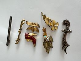 7 Vintage Broschen Konvolut