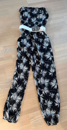 ELLEN AMBER Jumpsuit,  schwarz-weiss Druck,  Grösse M