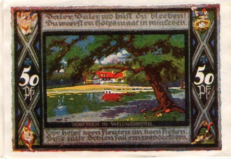 Banknoten: Notgeld "50 Pfennig. Poppenbüttel 1921" – Gebraucht aus Basel von Butsch5