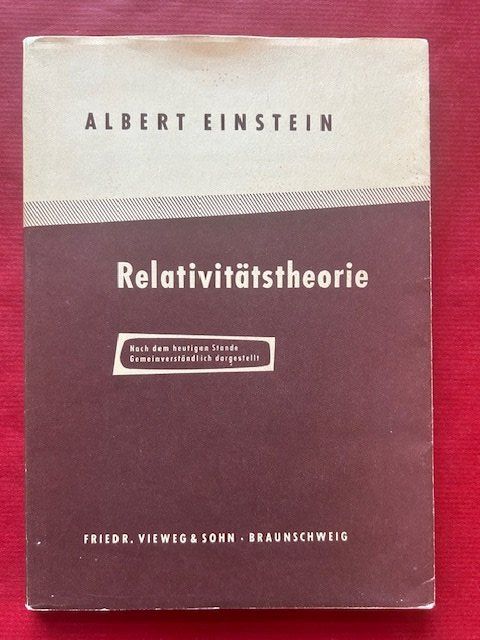 Libri: Albert Einstein, Relativitätstheorie, Vieweg 1965 – Usato da Bern venduto da oregonzwei