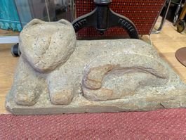 Schwere Steinfigur Skulptur Katze