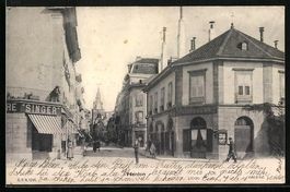 Yverdon, Strassenpartie mit Geschäft Si