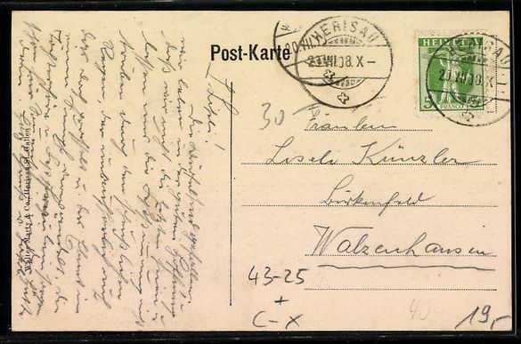 Cartoline postali: Herisau, Kantonal-Sängerfest 1908, Alps – Usato da Berlin venduto da bartko-reher 1