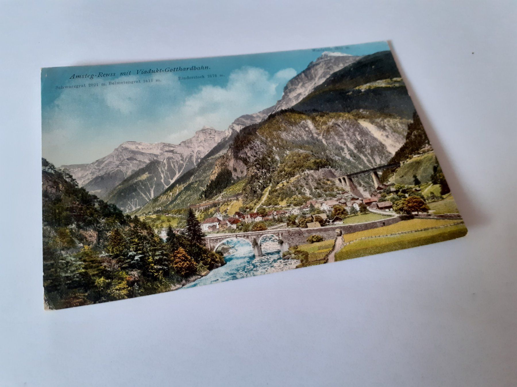 Ansichtskarten: AMSTEG - REUSS mit VIADUKT - GOTTHARD BAHN – Gebraucht aus Winterthur von Ornyx7