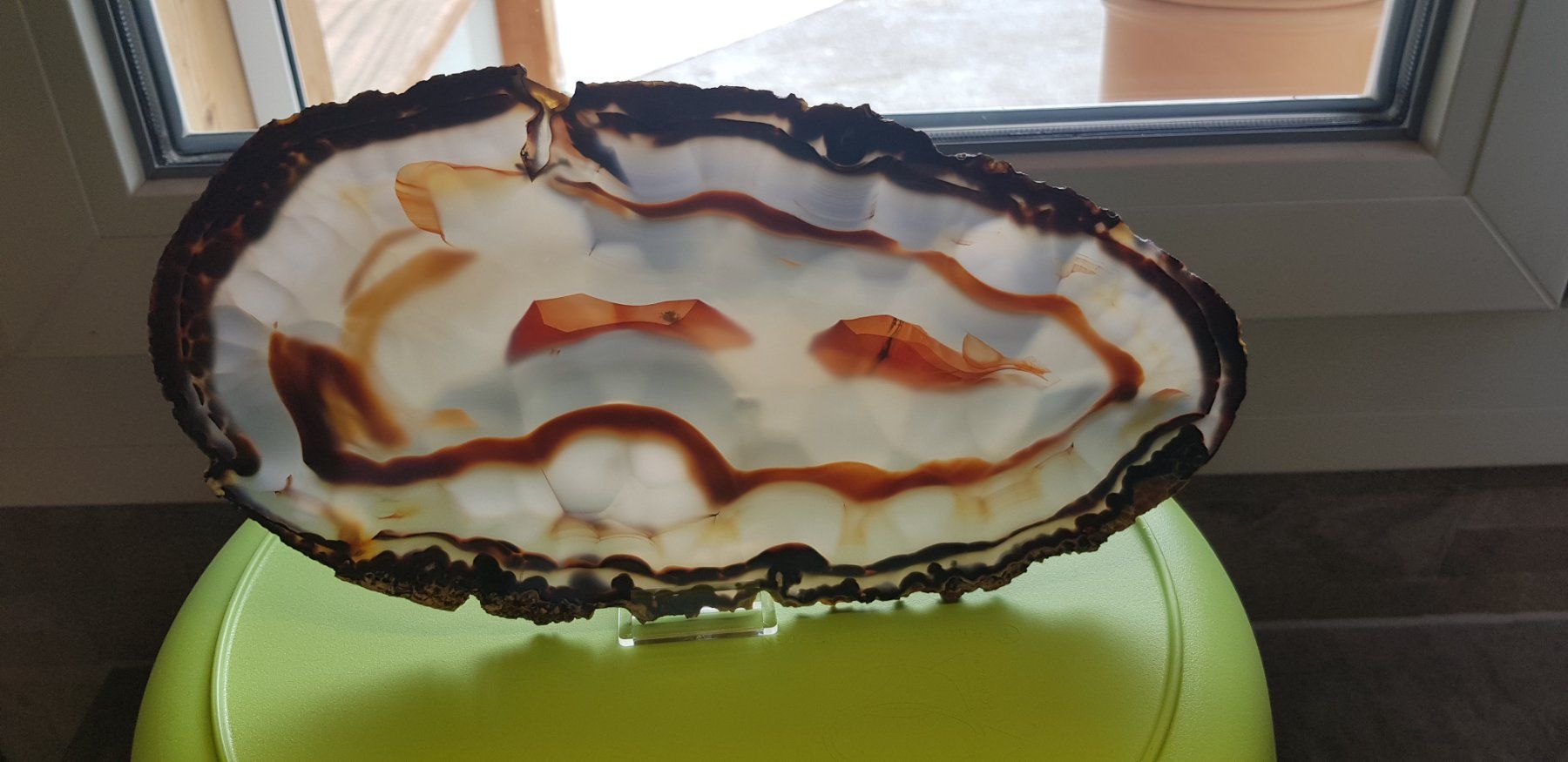 Mineralien & Heilsteine: Achatscheibe XXL 27.5cm lang Nr 5 – Neu (gemäss Beschreibung) aus Schwanden-Brienz von Testudo06 1