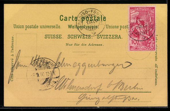 Cartoline postali: Mondschein-Lithographie Lugano, Le Parad – Usato da Berlin venduto da bartko-reher 1