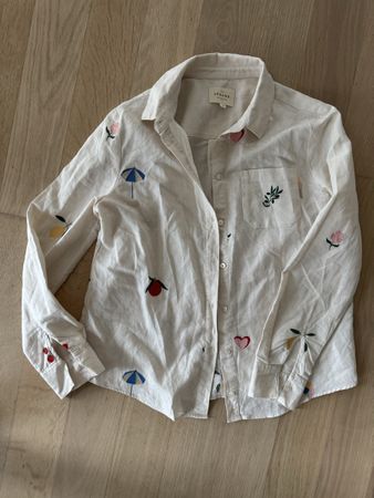Bluse von Sezane Beige mit Stickerei neuwertig