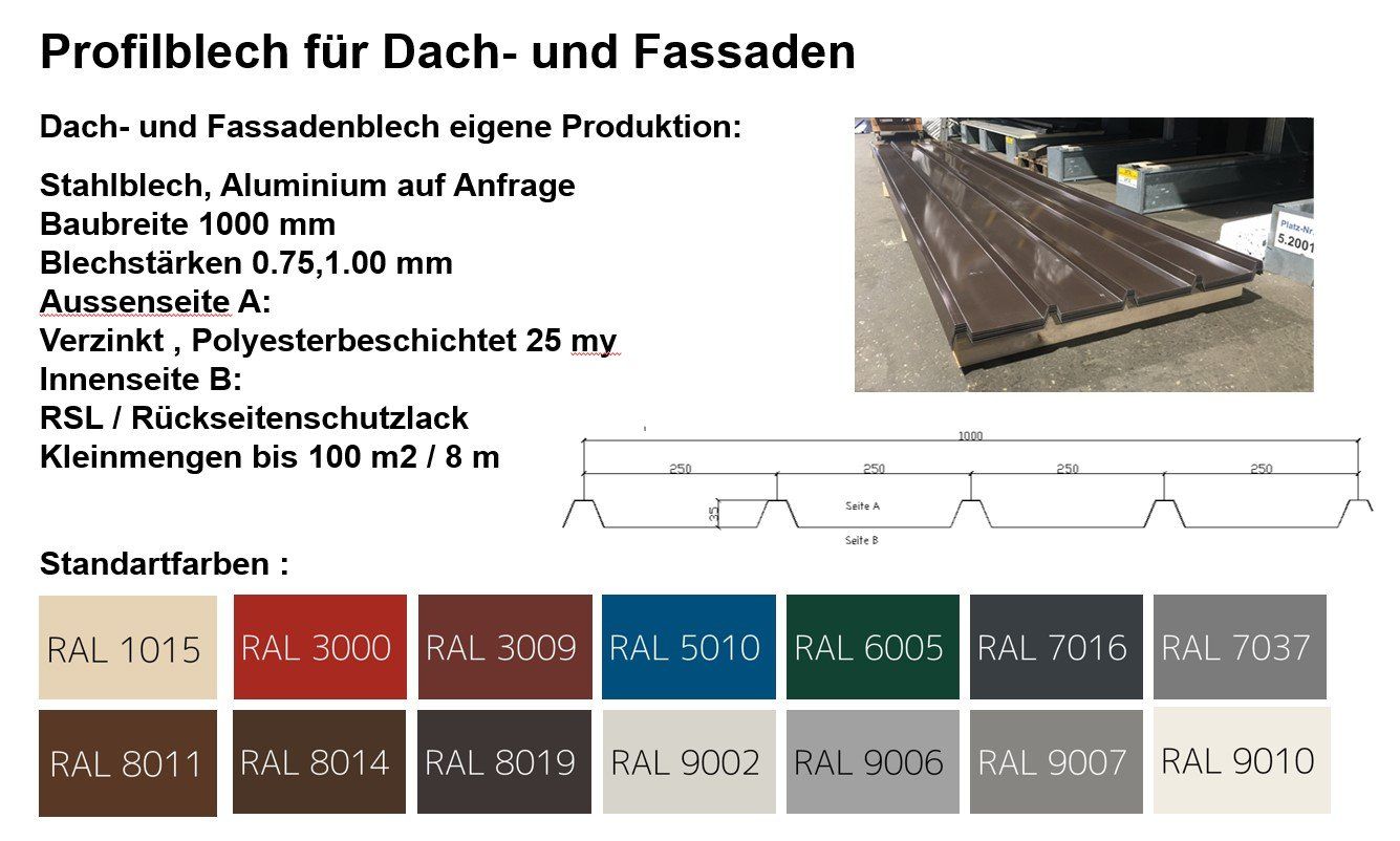 Sonstige Baumaterialien: Dachblech RAL 7016 Länge 7.50 m Preis 30.--  pro m2 – Neu und originalverpackt aus Wiedlisbach von isopaneel 3