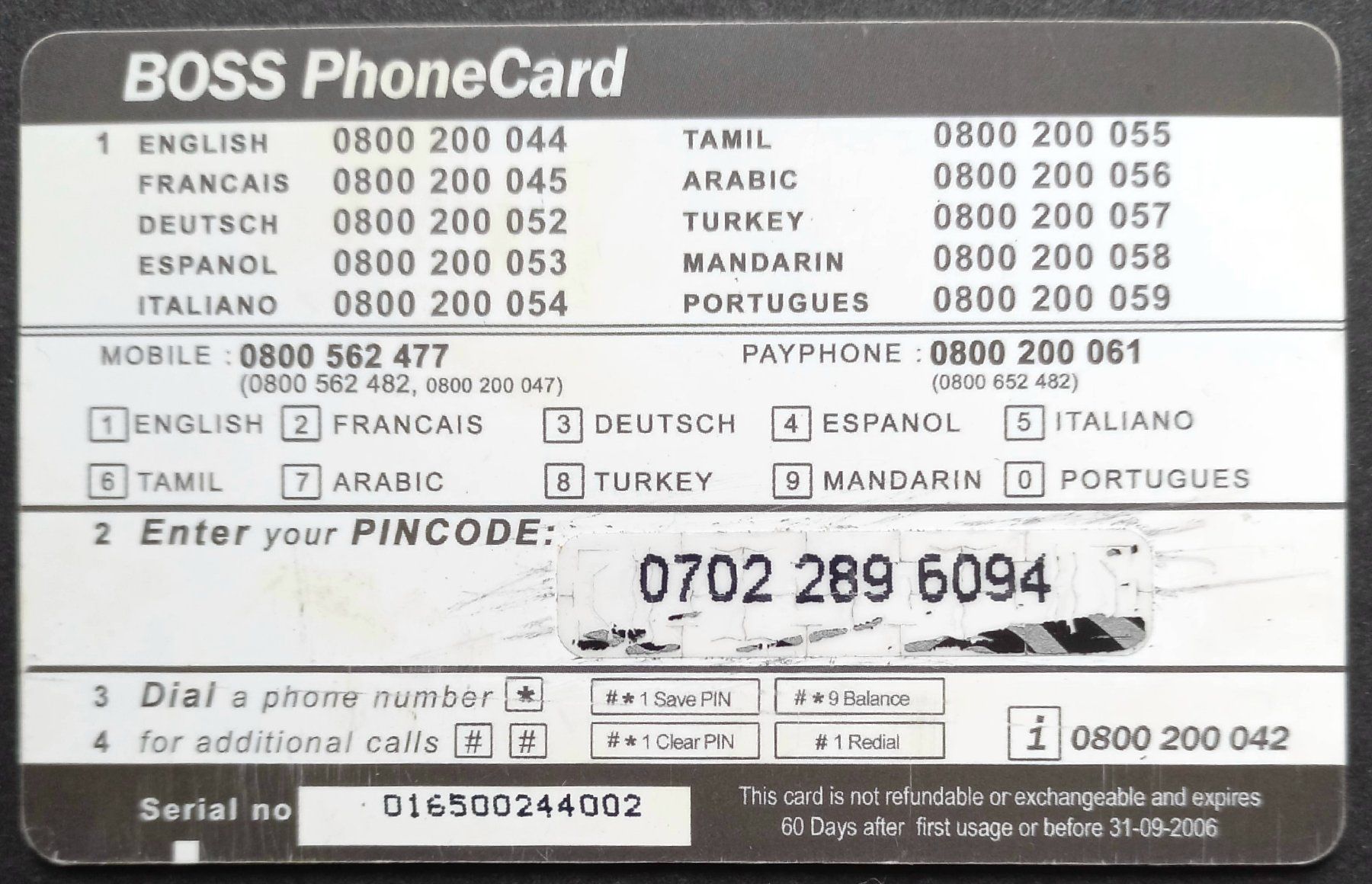 Schede telefoniche: Taxcard Phonecard - Tiger - CH – Usato da Niederuzwil venduto da lubimaja 1