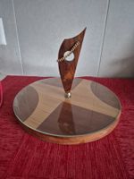 Plateau a fromage bois et verre tournant années 1960 C48