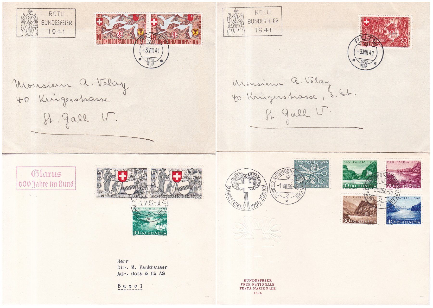 Alle Briefmarken: 40 Stk. Alte CH Briefe, Böglis, Belege – Gebraucht aus Münchwilen AG von Nesar 4