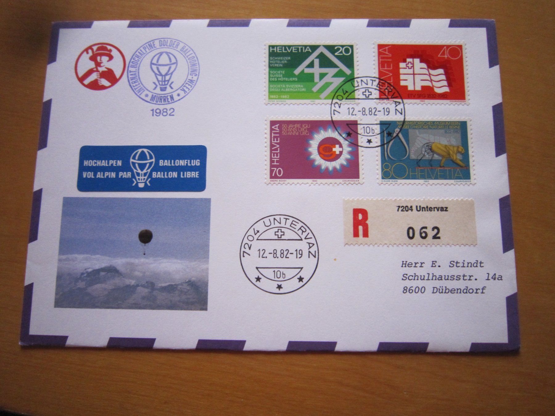 Tutti i francobolli: Ballonpost 1982 Stempel Untervaz- – Usato da Giubiasco venduto da sal_9j6w
