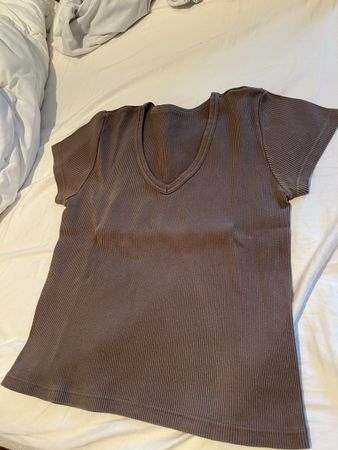 Brandy Melville T-Shirt braun Grösse S gerippt Zustand gut