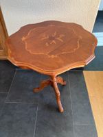 Kleiner runder Beistelltisch Intarsien floral