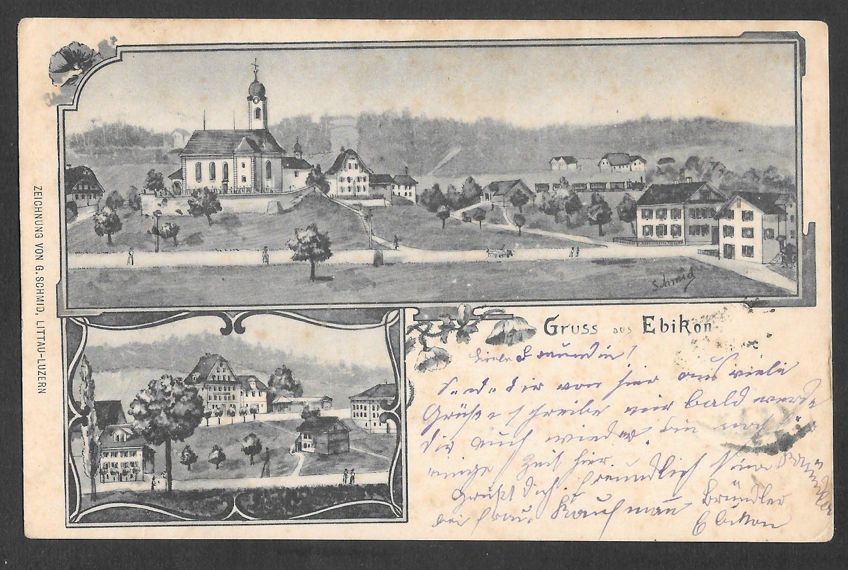 Cartoline postali: Ebikon Künstlerkarte Schmid – Usato da Olten venduto da clotaldi