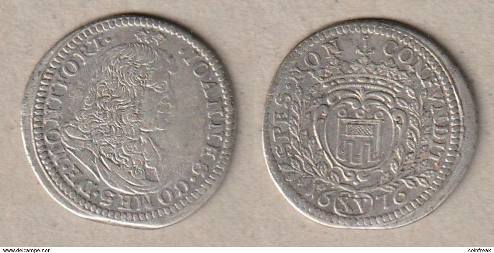 Tutti le monete: Montfort, 15 Kreuzer 1676 – Usato da Allschwil venduto da Coinfreak