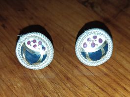 Boucles d'oreilles vintage clip céramique