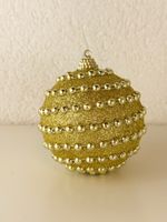 Goldene Weihnachtskugel, 8cm Durchmesser, Top Zustand!