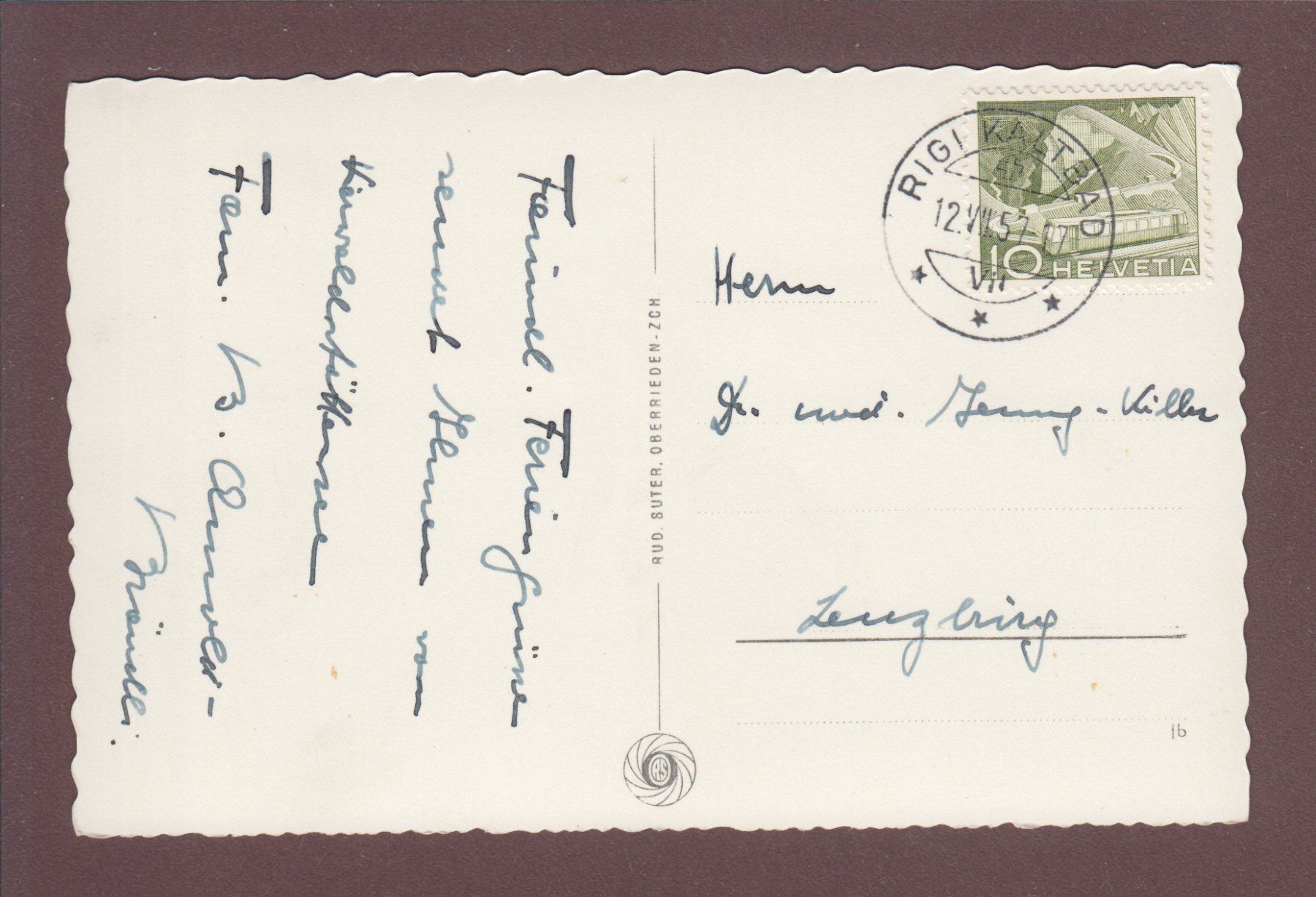 Cartoline postali: BECKENRIED - 1957 – Usato da Pully venduto da nicecards 1