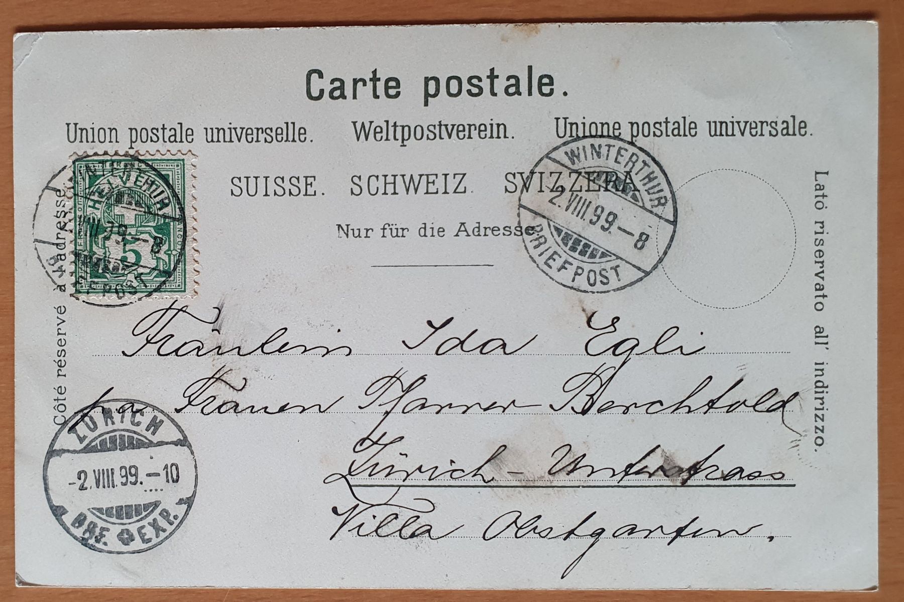 Cartoline postali: Gruss aus Töss 1899 - TOP – Usato da Kreuzlingen venduto da Rschweiz1 1
