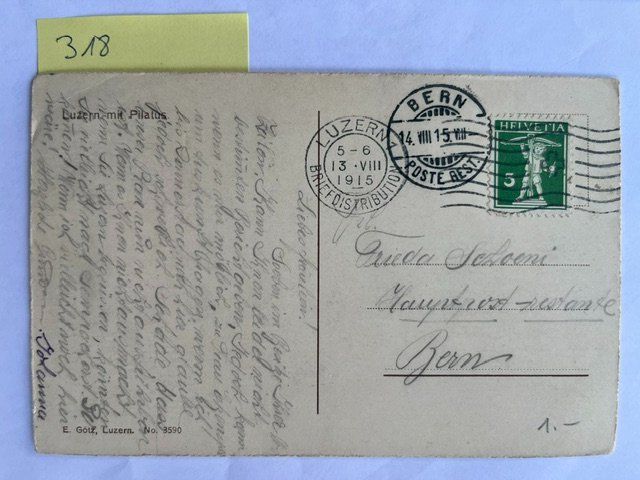 Cartes postales: Alte Ansichtskarte Luzern mit Pilatus, 1915 – D'occasion à Niederwil AG par dahu75 1