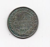 (1680) Appenzell,  ½ Franken 1809