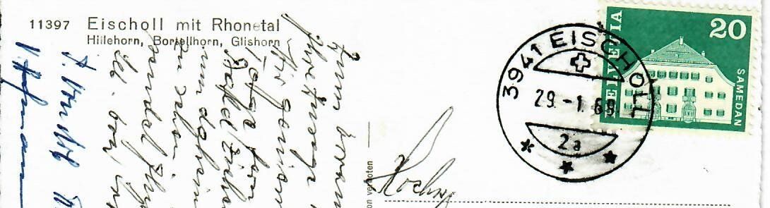 Cartoline postali: Eischoll mit Rhonetal – Usato da Hochdorf venduto da Ziegel-16 1