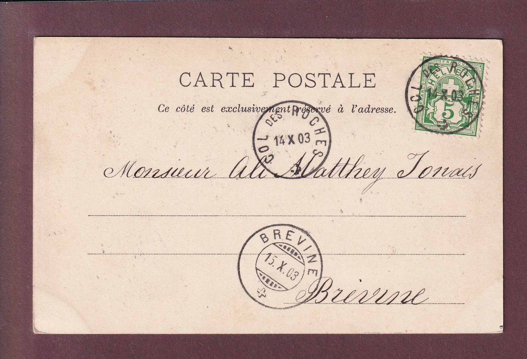 Cartes postales: LE LOCLE - Le Temple - 1903 – D'occasion à Pully par nicecards 1