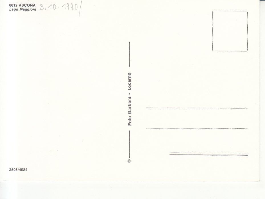 Ansichtskarten: Ascona 1990 – Gebraucht aus Bürglen TG von StampGraf 1
