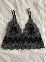 Bralette Spitze Schwarz Silber Gr. S