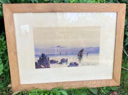 Aquarelle Aquarell voile bateau Segelboot Mer See Charoton