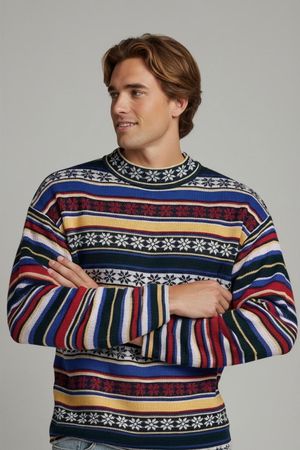 Hess Natur Fair-Isle-Muster Wollpullover - Größe 38