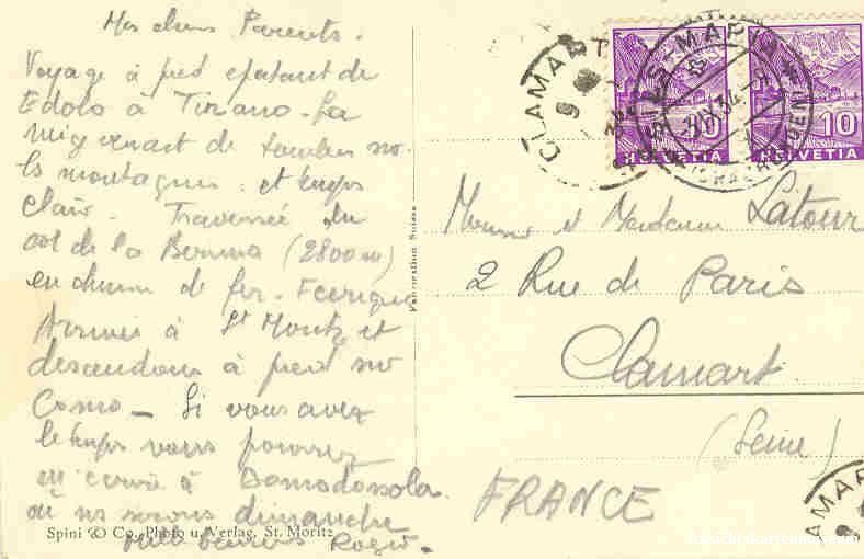 Cartoline postali: St. Moritz-Dorf und Bad + 1934 – Usato da Emmenbrücke venduto da teestube 1