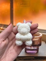 Rosenbär sojakerze aus weissen Rosen - Wunder Wachs Soya