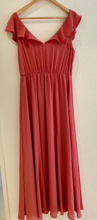 Sommerkleid VILA rosa Gr. 42 Rüschen Volant elegant OVP 84.-