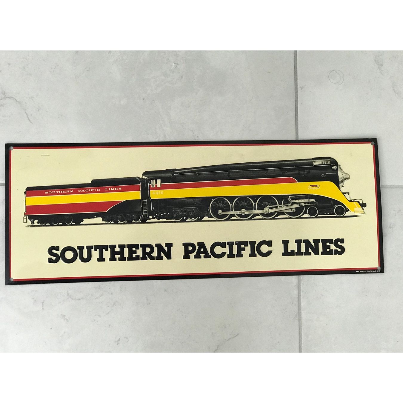 Insegne: SOUTHERN PACIFIC LINES - ALU SCHILD – Usato da Hugelshofen venduto da lakeinvestor