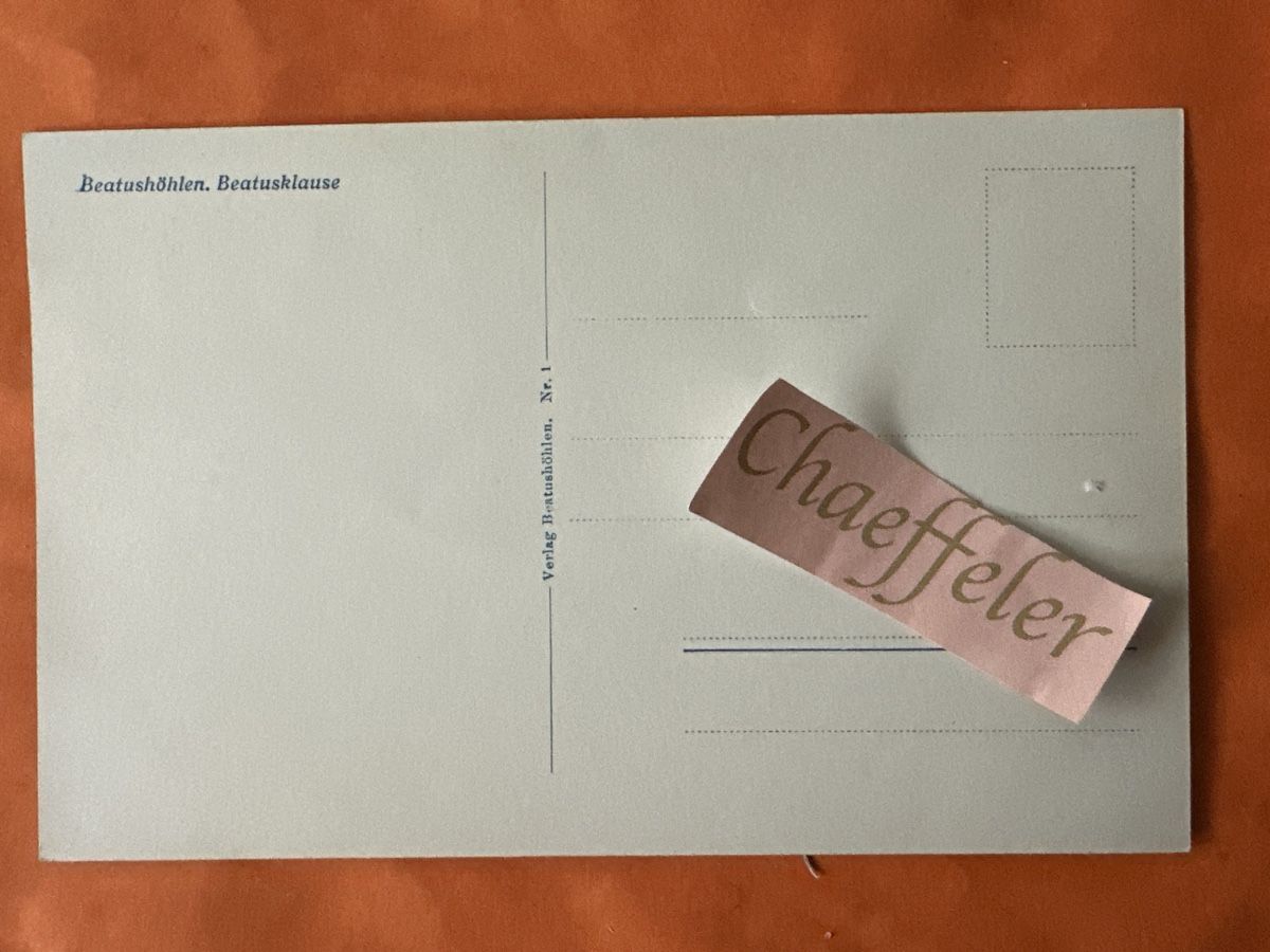 Cartoline postali:  Beatushöhle Beatusklause um 1920 – Usato da Zürich venduto da Chaeffeler 1
