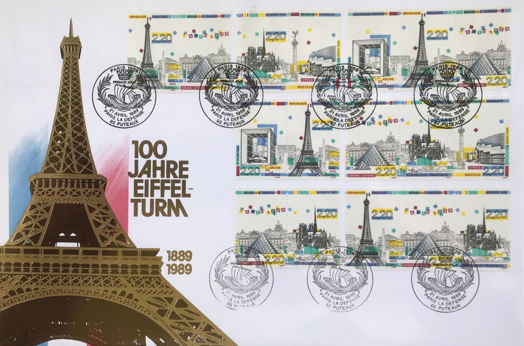 Tous les timbres: FDC MAXI 100 JAHRE EIFFEL-TURM – D'occasion à Ostermundigen par crazy-horse-1840