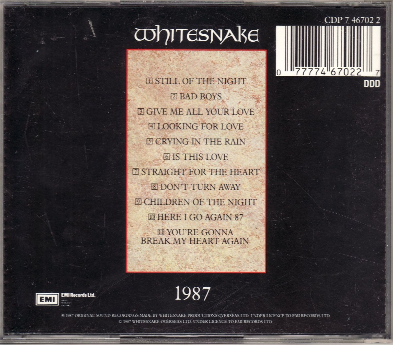 CDs: Whitesnake – 1987 – Neu (gemäss Beschreibung) aus Boussens von catfood01 1