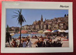 Menton Vue générale Les plages 1994