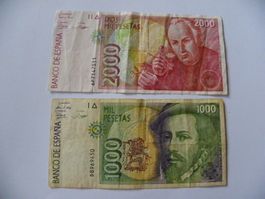 Spain 1000 & 2000 Pesetas 1992, Gebraucht