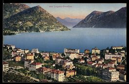 AK Lugano-Paradiso, Ortsansicht am See